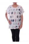 DI GRANDI DIMENSIONI T-SHIRT PAILLETE 9099 BEIGE