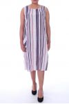 LARGE SIZE DRESS LINEN 2 POCKETS 9106 ROSE