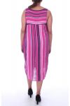 GRANDE TAILLE ROBE LIN 2 POCHES 9106 FUSHIA