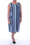 GRANDE TAILLE ROBE LIN 2 POCHES 9106 BLEU