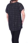 DI GRANDI DIMENSIONI T-SHIRT 2 PEZZI PAILLETTES BAND 9105 NERO