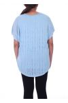 DI GRANDI DIMENSIONI T-SHIRT 2 PEZZI PAILLETTES BAND 9105 BLU