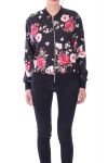 JACKE GEDRUCKT FLORAL 9005 WEIß