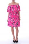 JURK AFGEDRUKT BLOEMEN 9094 FUCHSIA