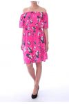 JURK AFGEDRUKT BLOEMEN 9094 FUCHSIA