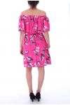 JURK AFGEDRUKT BLOEMEN 9094 FUCHSIA