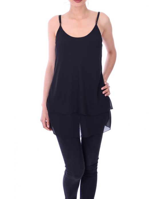 TOP HAS SHOULDER STRAPS 9107 BLACK