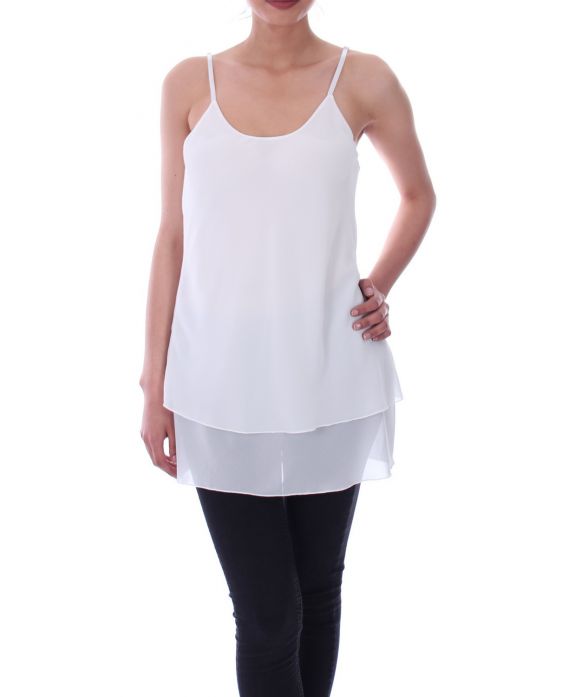 TOP CON BRETELLE 9107 BIANCO