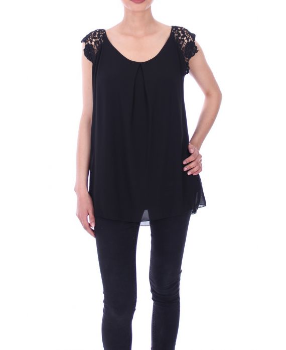 TOP CORTO IN PIZZO 9112 NERO