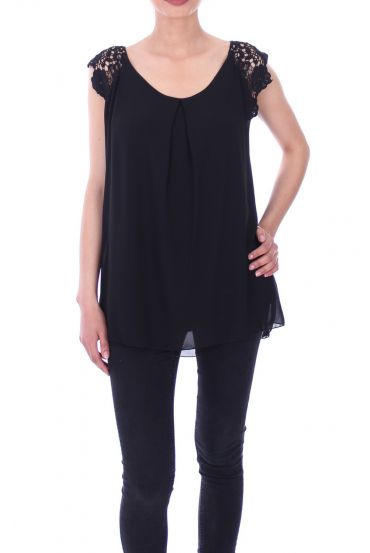 TOP CORTO IN PIZZO 9112 NERO