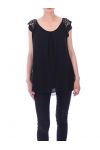 TOP CORTO IN PIZZO 9112 NERO