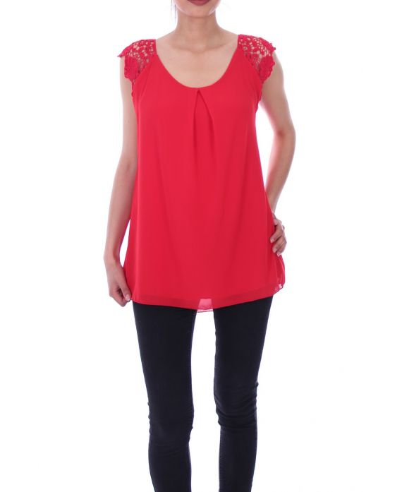 TOP CORTO IN PIZZO 9112 ROSSO