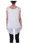 TOP CORTO IN PIZZO 9112-BIANCO