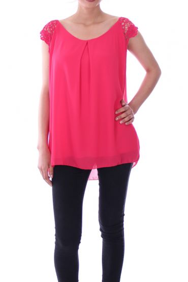 TOP CORTO IN PIZZO 9112 FUSHIA