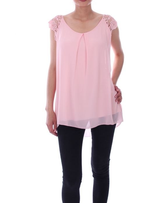 TOP CORTO IN PIZZO 9112 ROSA