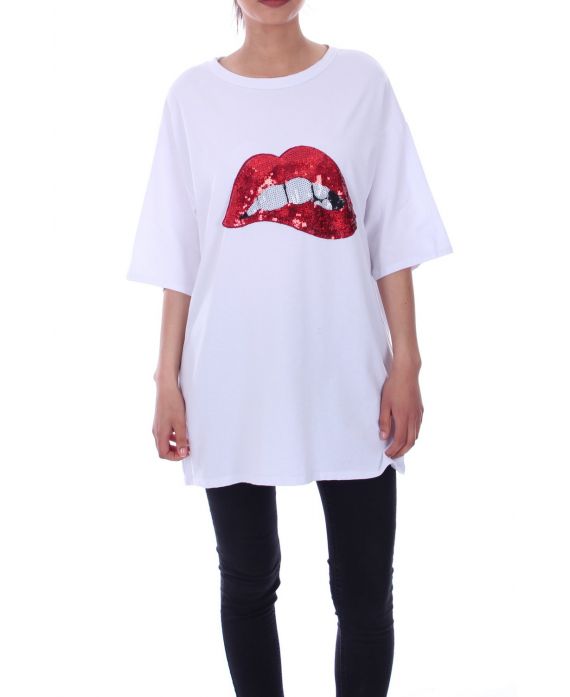 T-SHIRT PAILLETE 9117 WHITE