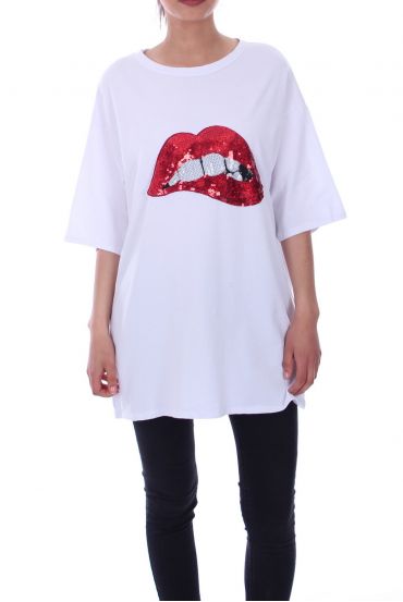 T-SHIRT PAILLETE 9117 WHITE