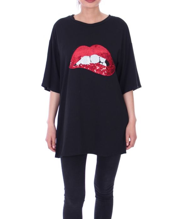 T-SHIRT PAILLETE 9117 BLACK