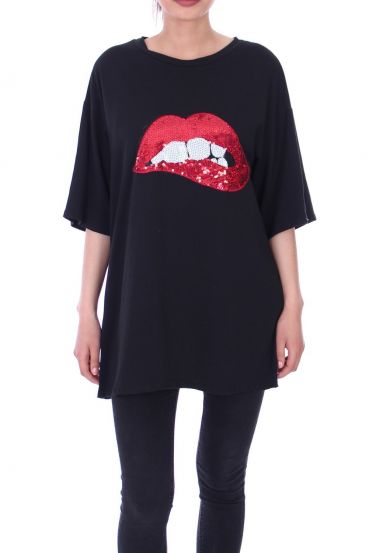 T-SHIRT PAILLETE 9117 BLACK