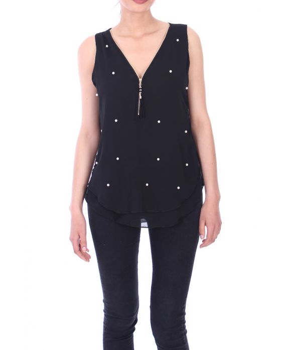 TOP ZIPS PEARLS 9116 BLACK