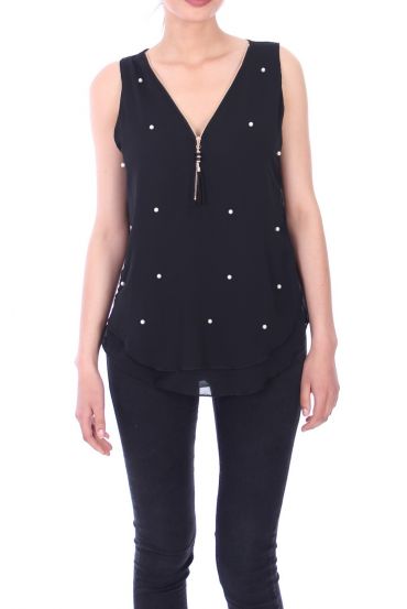 TOP CREMALLERAS PERLAS 9116 NEGRO