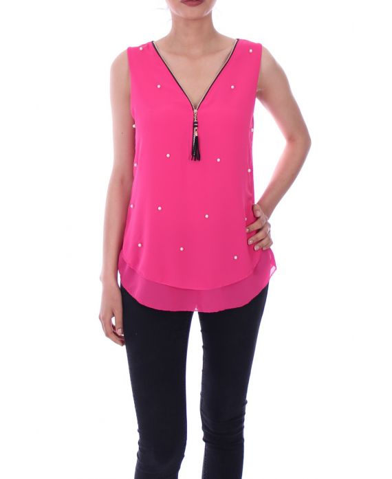 TOP CREMALLERAS PERLAS 9116 FUSHIA