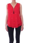 TOP CREMALLERAS PERLAS 9116 ROJO