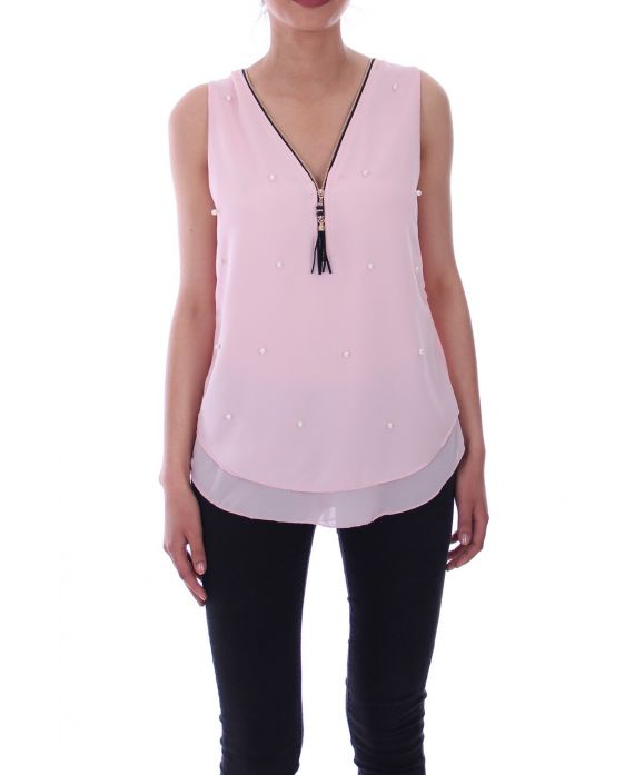 TOP CREMALLERAS PERLAS 9116 ROSA