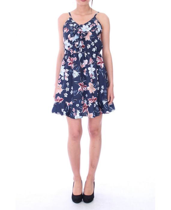 DRESS PRINTED FLORAL 9096 MARINE