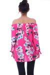 BLOUSE IMPRIME FLEURS 5077 FUSHIA