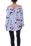 BLOUSE PRINTS BLOEM 5077 BLAUW