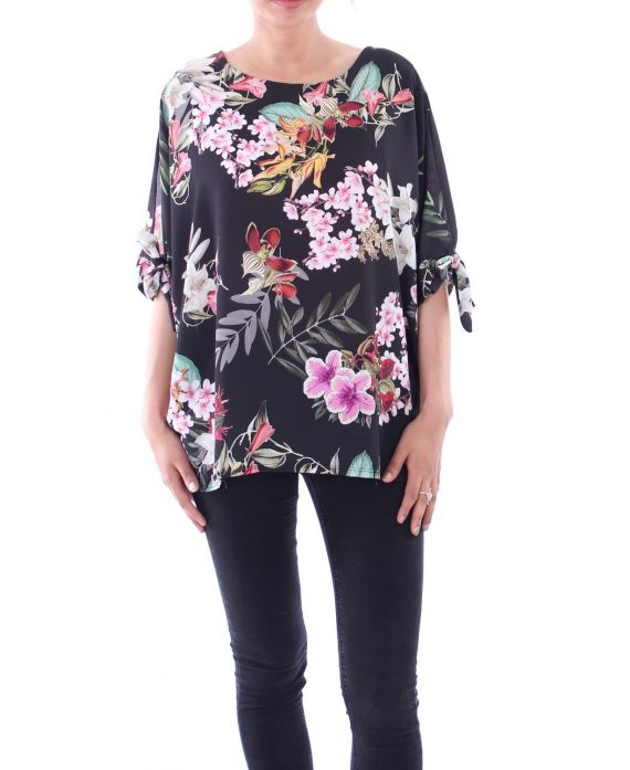 TUNIC PRINT FLORAL 9124 BLACK