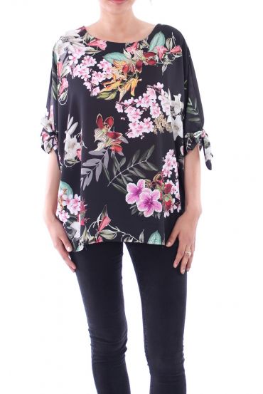 TUNIQUE IMPRIME FLORAL 9124 NOIR