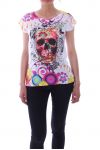 T-SHIRT DE TETE DE MORT 9122 BLANCO