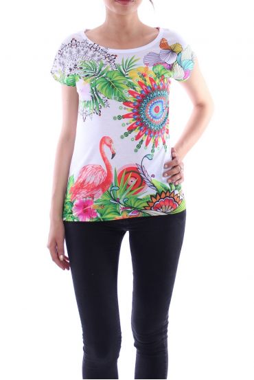 T-SHIRT ETHNIC 9120 WHITE