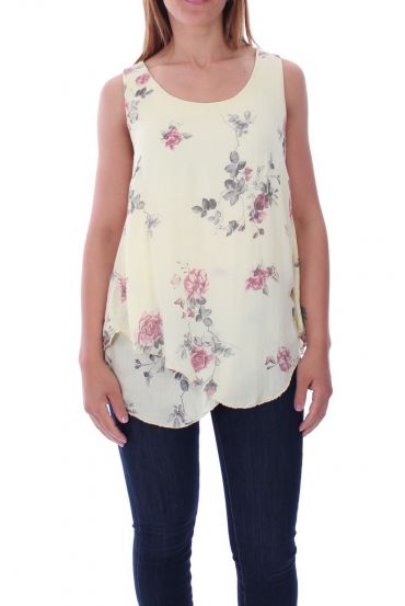 TOP-DRAPIERT, BLUMEN, 9136 GELB