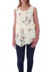 TOP DRAPE FLEURS 9136 JAUNE