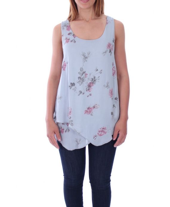 TOP-DRAPIERT, BLUMEN, 9136 GRAU