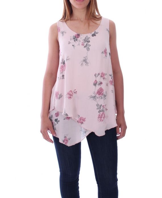 TOP-DRAPIERT, BLUMEN, 9136 ROSA