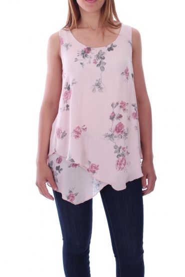 TOP-DRAPIERT, BLUMEN, 9136 ROSA