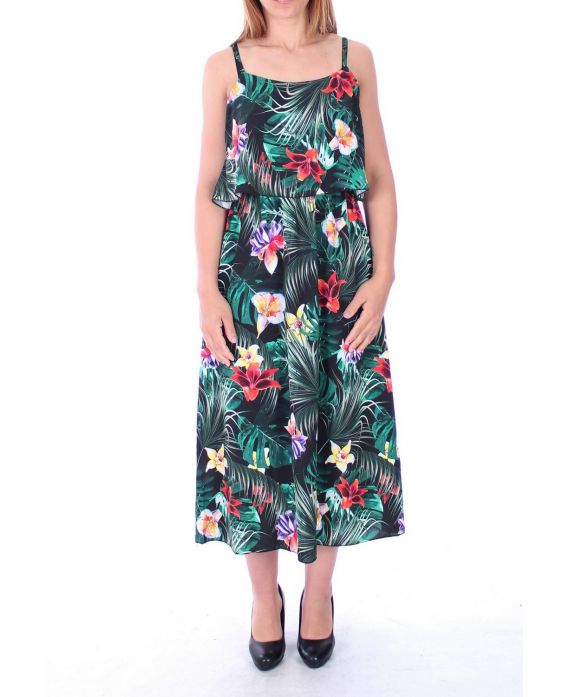 KLEID DRUCKT TROPICAL 9131 SCHWARZ