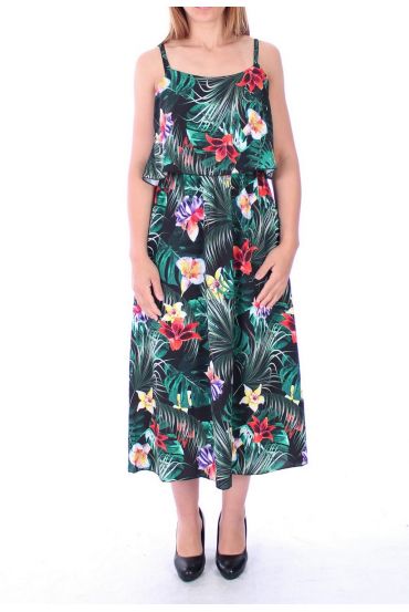 KLEID DRUCKT TROPICAL 9131 SCHWARZ