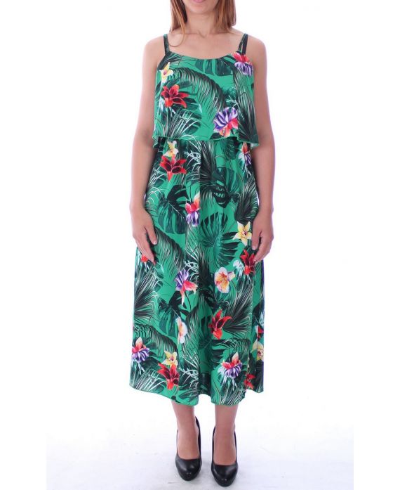 KLEID DRUCKT TROPICAL 9131 GRÜN