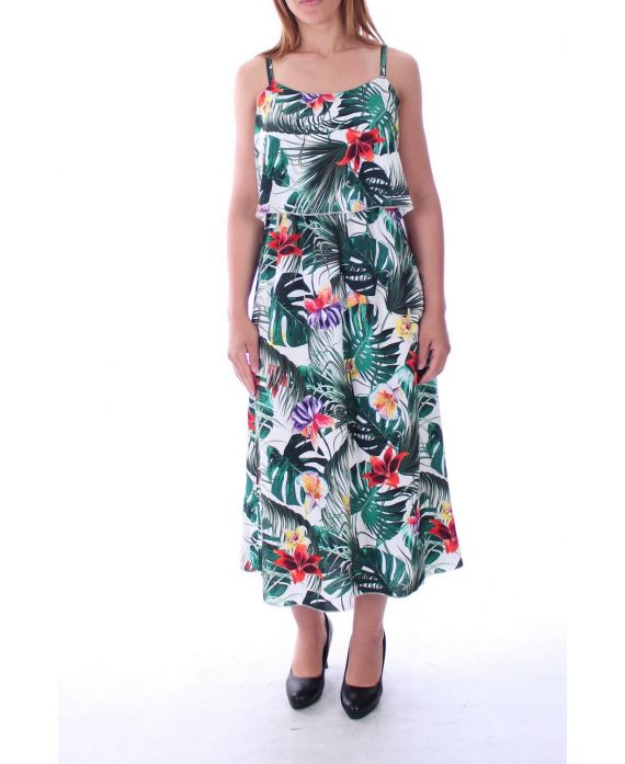 KLEID DRUCKT TROPICAL 9131 WEIß