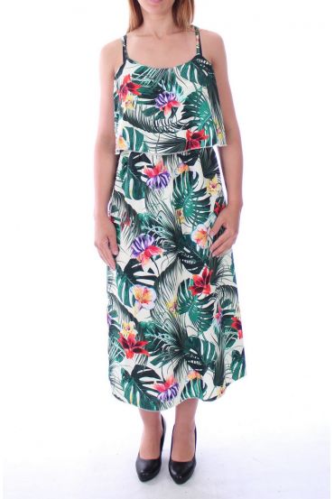 KLEID DRUCKT TROPICAL 9131 BEIGE