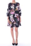 KLEID GEDRUCKT BLUMEN 9125 SCHWARZ