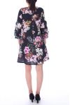 KLEID GEDRUCKT BLUMEN 9125 SCHWARZ