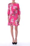 JURK PRINTS VAN BLOEMEN 9125 FUSHIA