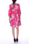 JURK PRINTS VAN BLOEMEN 9125 FUSHIA