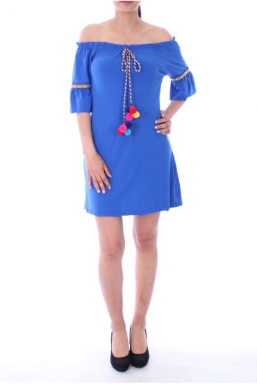 KLEID POMPOM 9127 ROYAL